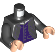 Torso Robe, Open over Dark Purple Vest Print, Black Arms, Light Nougat Hands Black