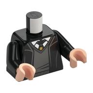 Torso Robes, Open over Light Bluish Gray V-Neck Sweater and Tie Print, Black Arms, Light Nougat Hands Schwarz