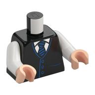 Torso Jacket, White Shirt, Blue Tie Print, White Arms, Light Nougat Arms Black