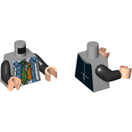 Torso Shirts, Open with Multiple Ties Print (Joey), Black Arms, Light Nougat Hands Light Bluish Gray