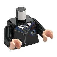 Torso Robes with Dark Blue Collar, Buttoned with Ravenclaw Crest Print, Black Arms, Light Nougat Hands Schwarz
