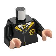 Torso Robes with Yellow Collar, Buttoned with Hufflepuff Crest Print, Black Arms, Light Nougat Hands Schwarz