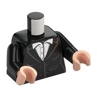 Torso Jacket, over White Shirt Print, Black Arms, Light Nougat Hands Black