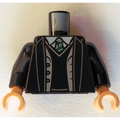 Torso Jacket, Vest, Green Striped Tie Print (Tom Riddle), Black Arms, Light Nougat Hands Black