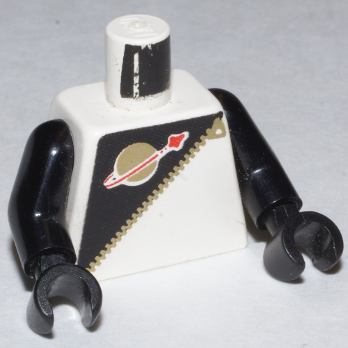Torso Classic Space Logo, Futuron Black Print, Black Arms and Hands White