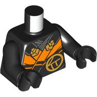 Torso Robe, Orange Panels, Gold Decorations print, Black Arms and Hands Black