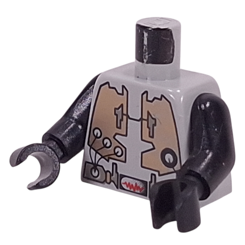 Torso Spacesuit with Belt Meter Print, Black Arms and Hands Hellgrau