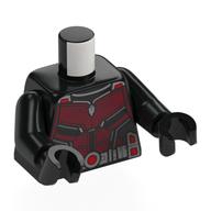 Torso, Dark Red Mesh Armor, Silver Belt print, Black Arms and Hands Black