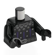 Torso, Knight Armor, Dark Bluish Grey Belt, Color, Diamonds, Dark Purple Stripes print, Black Arms and Hands Schwarz
