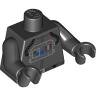 Torso Flight Suit with Control Panel and Tubes Print (TIE Pilot), Black Arms and Hands Schwarz