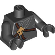 Torso Robe, Brown Rope, Gold Medallion and Black Undershirt Print, Black Arms and Hands Black