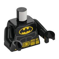 Torso Batman Logo with Muscles and Yellow Utility Belt Print, Black Arms and Hands Schwarz
