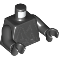 Torso Cloak with Gray Folds Print, Black Arms and Hands Schwarz