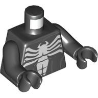 Torso Muscles, White Venom Logo Print, Black Arms, Black Hands Schwarz