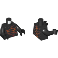 Torso Orange Lava Cracks Print (Moltor), Black Arms and Hands Black