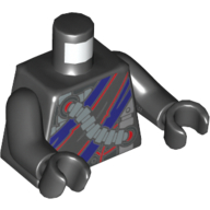 Torso Nindroid Armour with Red and Dark Purple Trim Print, Black Arms and Hands Schwarz