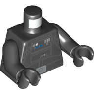 Torso Flight Suit with Control Panel, Tubes, Silver Belt Buckle, Back print (TIE Pilot, Rebels Cartoon Style), Black Arms and Hands Black