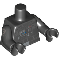 Torso Flight Suit with Control Panel, Tubes, and Belt Print (TIE Pilot), Black Arms and Hands Black