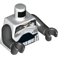 Torso Armor with Dirt Stains Print (Commander Wolffe), Black Arms and Hands White