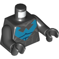 Torso Blue Nightwing print, Black Arms and Hands Schwarz