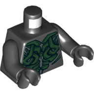 Torso Dark Green Armor Scales Print, Black Arms and Hands Black