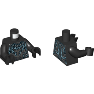 Torso Armor with Tooth Necklace and Metallic Blue Lines Print (Black Panther), Black Arms and Hands Schwarz