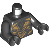 Torso Armour with Gold Plates Print (Outrider), Black Arms and Hands Black