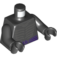 Torso Armor, Dark Purple Sash Belt Print, Black Arms and Hands Black