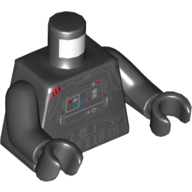 Torso Flight Suit, Control Panel, Buttons, Lights Print, Black Arms and Hands Schwarz