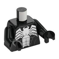 Torso Muscles with Large White Spider Print (Venom), Black Arms and Hands Black