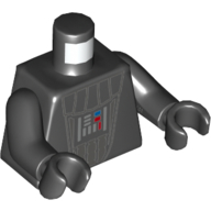 Torso Armour, Control Panel Print (Darth Vader), Black Arms and Hands in 
