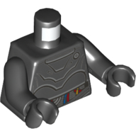 Torso Droid with Plates and Red, Blue, and Yellow Wires Print, Black Arms and Hands Black