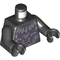Torso Armor with Dark Purple and Lavender Plates, Tooth Necklace Print, Black Arms and Hands Black