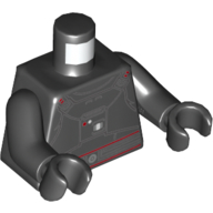 Torso Armor with Chest Control Panel, Red Outlined Belt Print, Black Arms and Hands Black