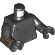 Torso Armor, Dark Oranges Stripes on Arms print, Black Arms and Hands (Fennec Shand) Black