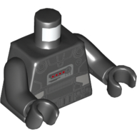 Torso Armor, Dark Trooper, Control Panel with Dark Red Buttons print, Black Arms and Hands Black