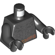 Torso Armor, Batman Logo, Dark Bluish Gray Lines Print, Black Arms and Hands Schwarz