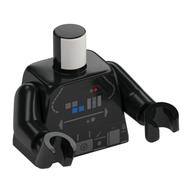 Torso Flight Suit with Control Panel, Tubes, Utility Belt Print (TIE Pilot), Black Arms and Hands Black