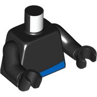 Torso, Blue Pants print, Black Arms and Hands Schwarz
