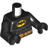 Torso Batman Logo with Muscles, Gold Belt print, Black Arms and Hands Schwarz