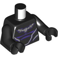Torso, Dark Purple Muscles, Silver Necklace print (Black Panther), Black Arms and Hands Schwarz