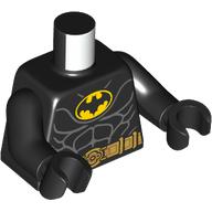 Torso, Batman Suit, Yellow Batman Logo, Muscles, Gold Utility Belt print, Black Arms and Hands Schwarz