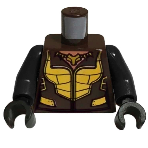 Torso Armor, Gold with Totem Necklace Print (Vixen), Black Arms and Hands Dunkelbraun