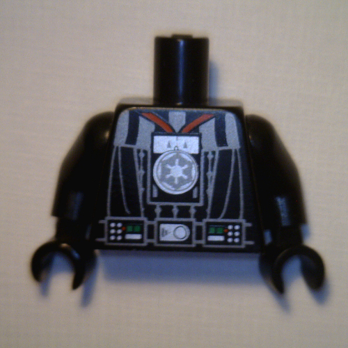 Torso Darth Vader Suit Imperial Logo Medal Print, Black Arms and Hands Black