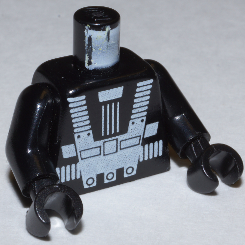 Torso Space Suit, Blacktron I Print (2018 Version), Black Arms and Hands in 