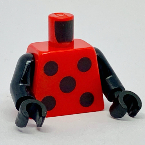 Torso 5 Black Spots Print, Black Arms and Hands Red