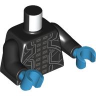 Torso Robes with Silver Trim over Armor Print, Black Arms, Dark Azure Hands Black