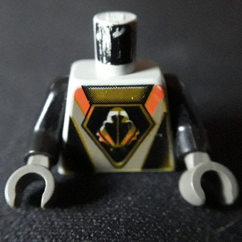 Torso UFO Triangular Insignia Print, Black Arms, Dark Gray Hands Hellgrau