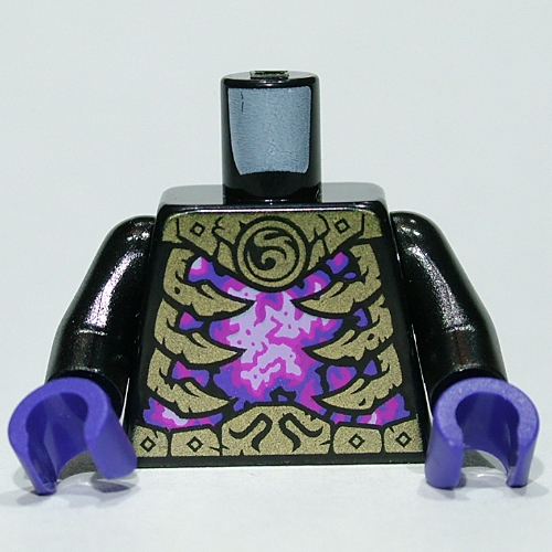 Torso Gold Ribs, Belt, Purple/Pink Chest print, Black Arms, Dark Purple Hands Schwarz