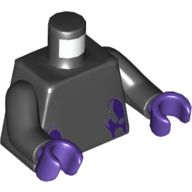 Torso Dark Purple Spots Print, Black Arms, Dark Purple Hands Schwarz